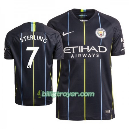 Billige Fotballdrakter Manchester City Sterling 7 Bortedraktsett 2018/19 Kortermet